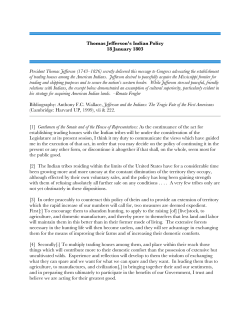 Thomas Jefferson`s Indian Policy - History Tools.org