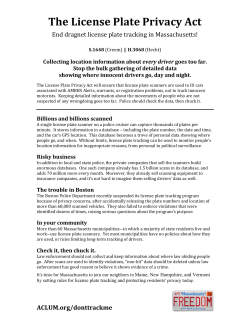 The License Plate Privacy Act