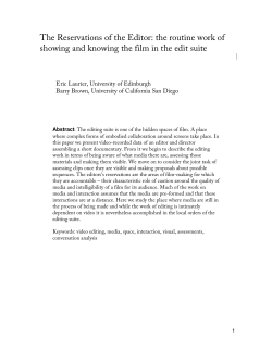 The Reservations of the Editor