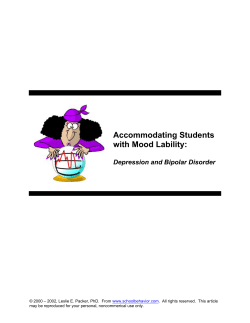 Classroom TIps: Mood Disorders