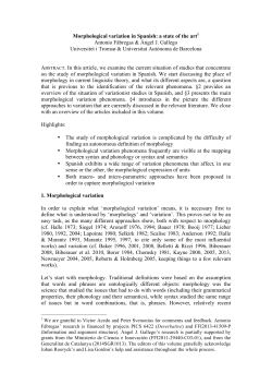 Morphological variation Spanish-intro