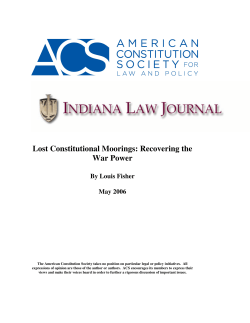Lost Constitutional Moorings: Recovering the War Power
