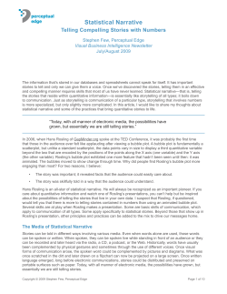 Statistical Narrative: Telling Compelling Stories