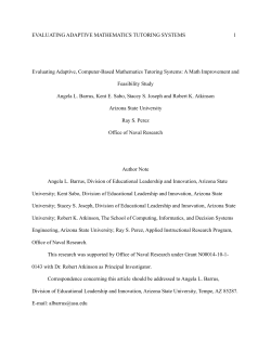 Evaluating Adaptive, Computer-Based Mathematics