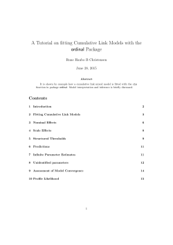 A Tutorial on fitting Cumulative Link Models with the ordinal Package