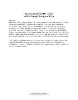 Teaching Colonial Discourse: Africa through European Eyes