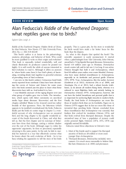 Alan Feduccia  s Riddle of the Feathered Dragons: what reptiles