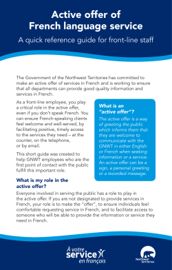 Active offer of French language service
