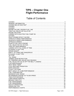 TIPS &ndash; Chapter One Flight Performance Table of Contents