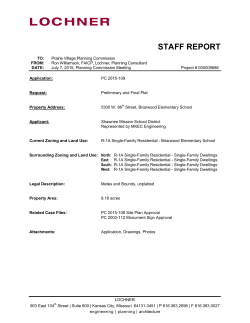 staff report - City of Prairie Village