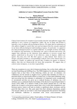 Addiction in Context - The Oxford Centre for Neuroethics