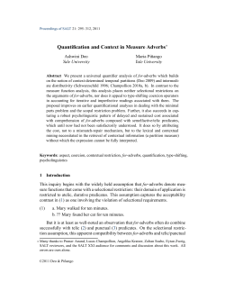 Quantification and Context in Measure Adverbials