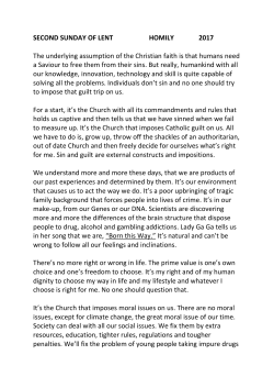 SECOND SUNDAY OF LENT HOMILY 2017 The underlying