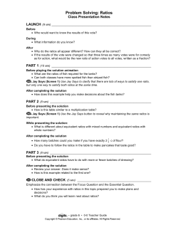 Problem Solving: Ratios