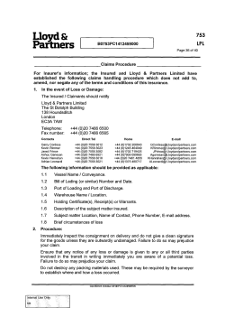 Claims Information Sheet