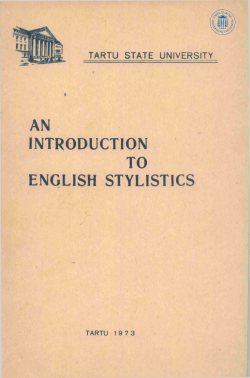 AN INTRODUCTION TO ENGLISH STYLISTICS