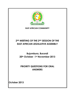 2ND MEETING OF THE 2ND SESSION OF THE EAST AFRICAN