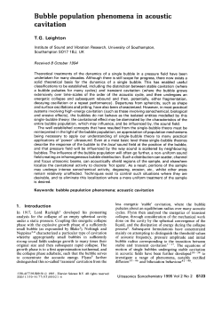 Bubble population phenomena in acoustic cavitation