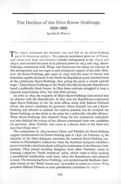 The Decline of the Ohio Know-Nothings, 1856-1860