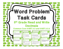 Read and Write Decimals Task Card