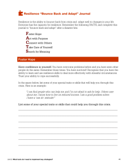Resilience “Bounce Back and Adapt” Journal Foster Hope