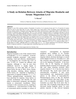 A Study on Relation Between Attacks of Migraine
