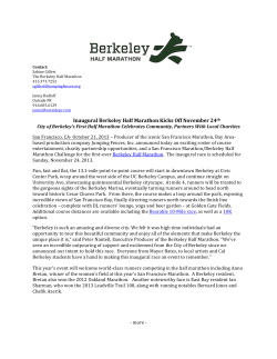 Inaugural Berkeley Half Marathon Kicks Off