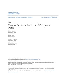Thermal Expansion Prediction of Compressor Piston - Purdue e-Pubs