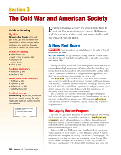 The Cold War and American Society