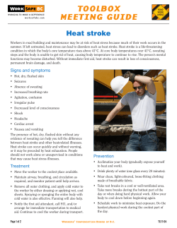 Heat stroke - WorkSafeBC