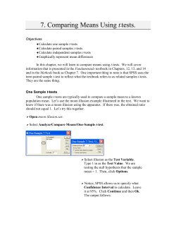 7. Comparing Means Using t