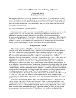 An interconnected framework for characterizing symbol sense