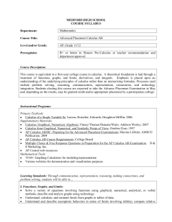 Advanced Placement Calculus AB