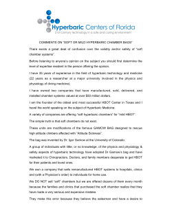 Soft or Mild Hyperbaric Chambers.