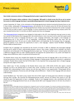 Press release - Rosetta Stone