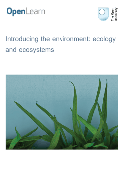 Introducing the environment: ecology and ecosystems