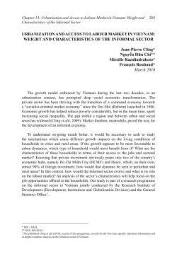 Urbanization and access to labour market in Vietnam : weight and