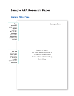Sample APA Research Paper