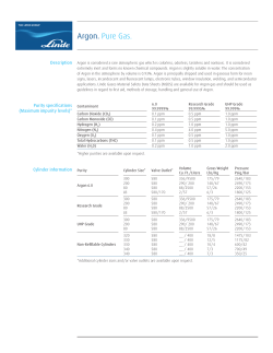 Argon. Pure Gas. - Linde Premium Products