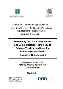 Developing use of ICT to enhance teaching and learning in East