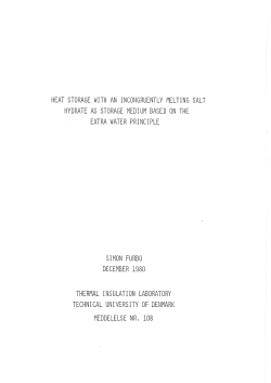 heat storage with an incoiigruently melting salt hydrate as