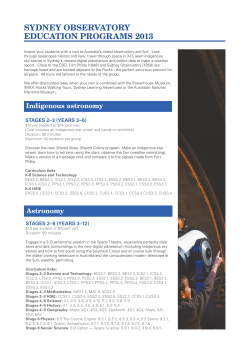 sydney observatory education programs 2013