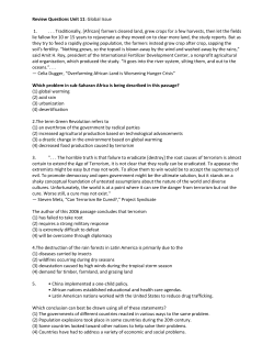 Review Questions Unit 11: Global Issue 1. . . . Traditionally, [African