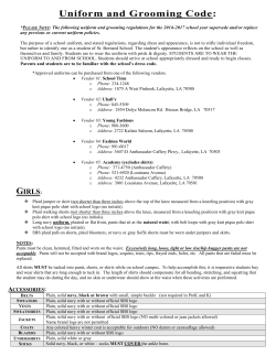 Uniform and Grooming Code - sbscrusaders.com
