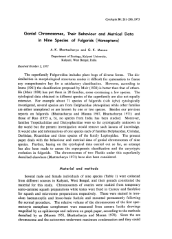 Gonial Chromosomes, Their Behaviour and Metrical Data in Nine
