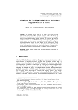 A Study on the Participation in Leisure Activities