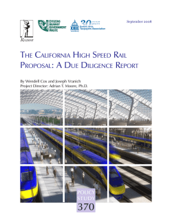 The California High Speed Rail Proposal: A Due Diligence Report