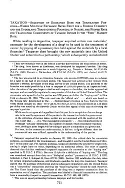 Selection of Exchange Rate for Translation Purposes