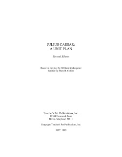 JULIUS CAESAR: A UNIT PLAN