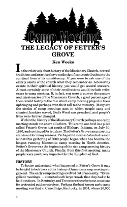 The Legacy of Fetter`s Grove